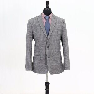 Wallin Bros 42L Gray Check 2-Button Sport Coat Blazer Jacket G647